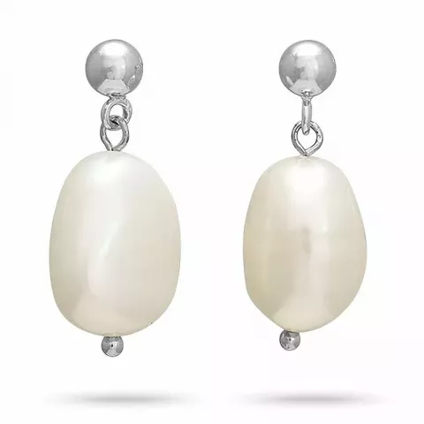 Nordahl andersen perle ohrringe in rhodiniertem silber