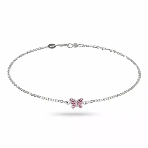 Kinder NORDAHL ANDERSEN Schmetterling Armband in rhodiniertem Silber rosa Zirkon