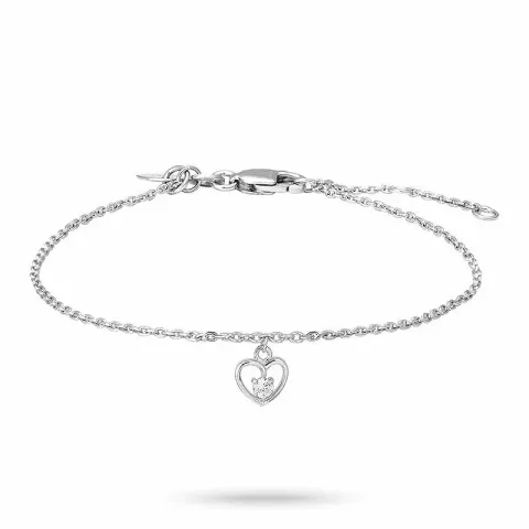 Kinder NORDAHL ANDERSEN Herz Armband in rhodiniertem Silber weißem Zirkon