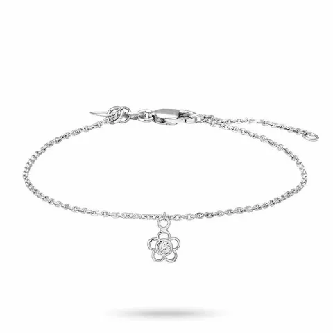 Nordahl andersen blume armband in rhodiniertem silber weißem zirkon