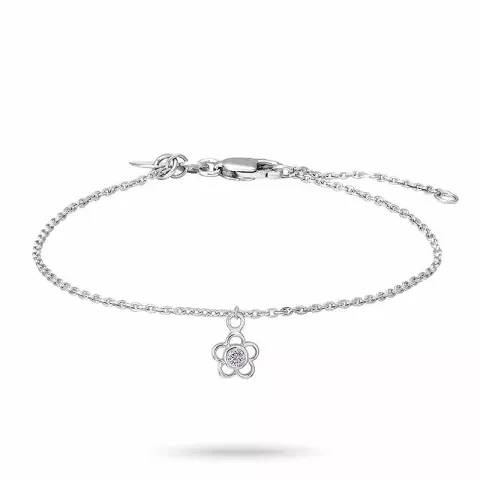 Kinder NORDAHL ANDERSEN Blume Armband in rhodiniertem Silber rosa Zirkon