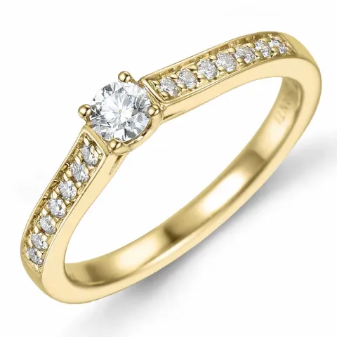 Diamant Ring in 14 Karat Gold 0,15 ct 0,11 ct