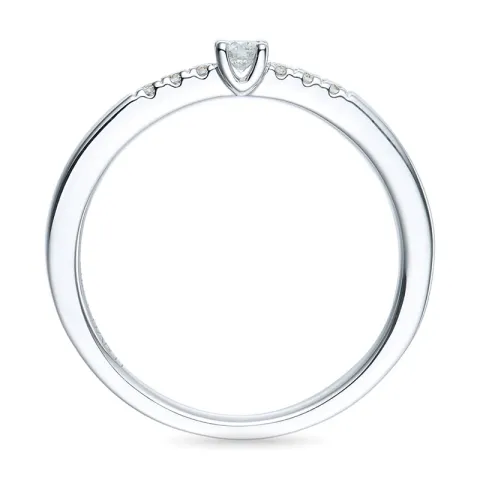 runder Diamantring in 14 Karat Weißgold 0,08 ct 0,06 ct