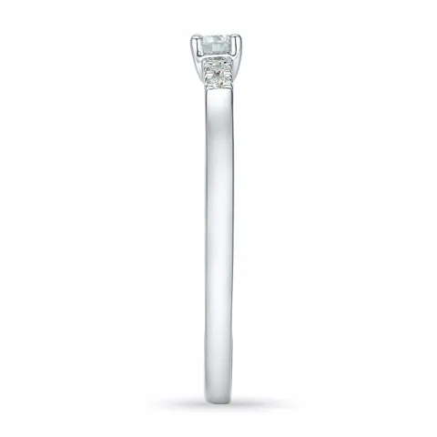 runder Diamantring in 14 Karat Weißgold 0,08 ct 0,06 ct