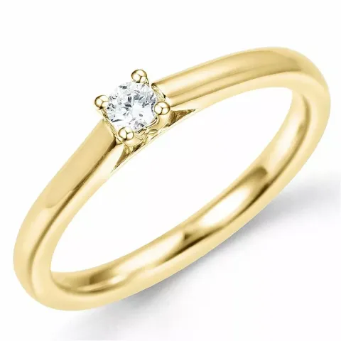 runder Diamantring in 14 Karat Gold 0,10 ct