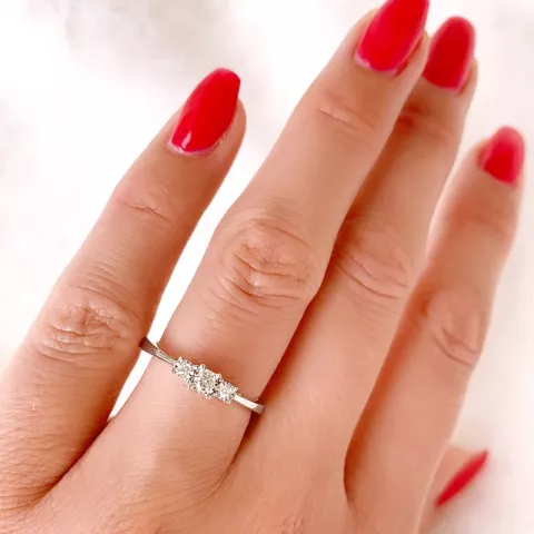 Diamant ring in 14 karat weißgold 0,06 ct 0,03 ct