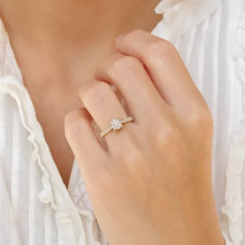 runder Diamantring in 14 Karat Gold 0,10 ct 0,36 ct