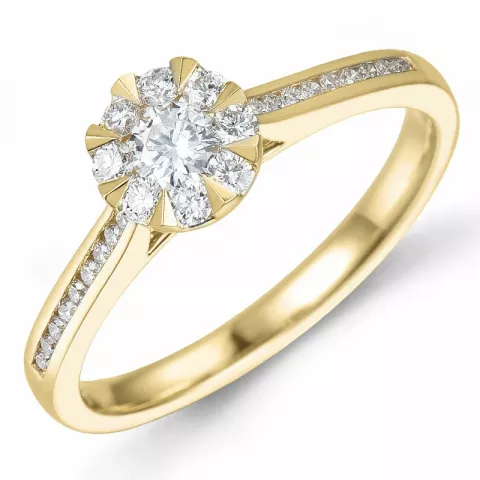 runder Diamant Ring in 14 Karat Gold 0,15 ct 0,26 ct