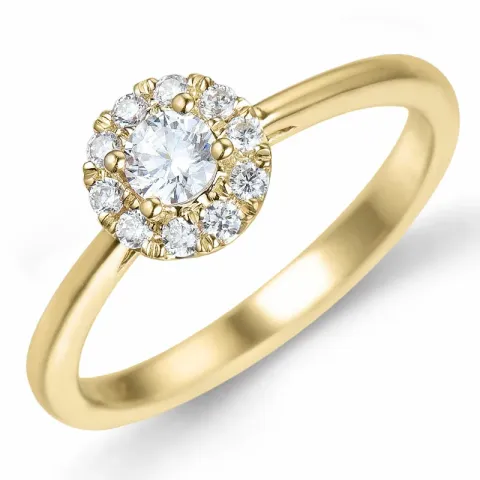 runder Diamantring in 14 Karat Gold 0,20 ct 0,15 ct