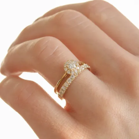 runder Diamantring in 14 Karat Gold 0,20 ct 0,15 ct