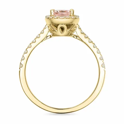 morganit Diamantring in 14 Karat Gold 1,28 ct 0,32 ct