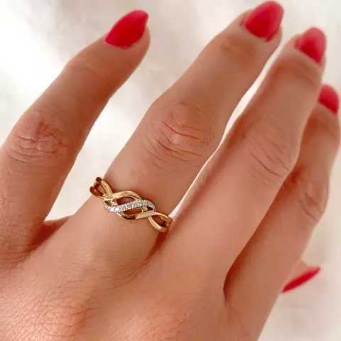 Diamant Ring in 14 Karat Gold- und Weißgold 0,04 ct