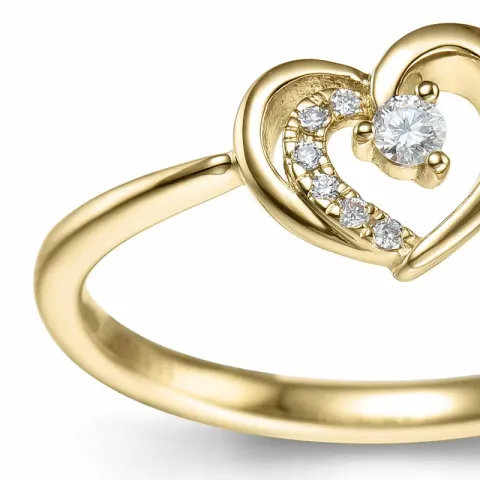 Herz Diamant Ring in 14 Karat Gold 0,065 ct