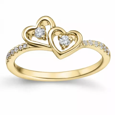 Herz Diamant Ring in 14 Karat Gold 0,178 ct