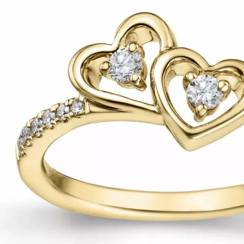 Herz Diamant Ring in 14 Karat Gold 0,178 ct