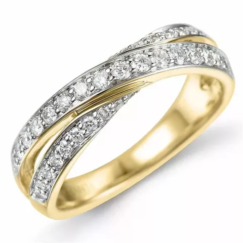 Abstraktem diamant ring in 14 karat gold- und weißgold 0,50 ct