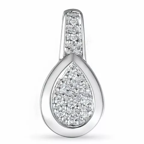 Tropfenförmigen diamant anhänger in 14 karat weißgold 0,09 ct