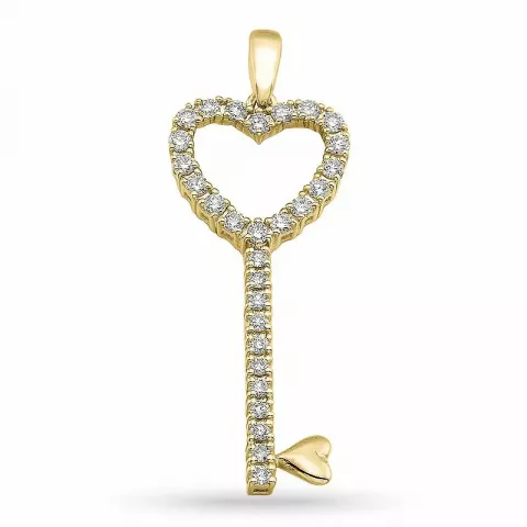 Schlüssel diamantanhänger in 14 karat gold 0,55 ct
