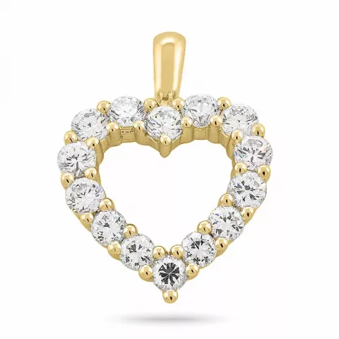 Herz Diamantanhänger in 14 karat Gold 1,72 ct