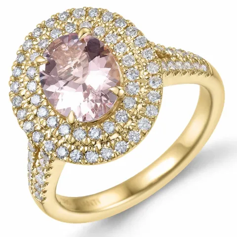 morganit Diamantring in 14 Karat Gold 1,82 ct 0,75 ct
