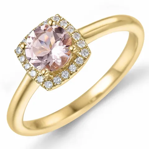 morganit Diamantring in 14 Karat Gold 0,75 ct 0,10 ct