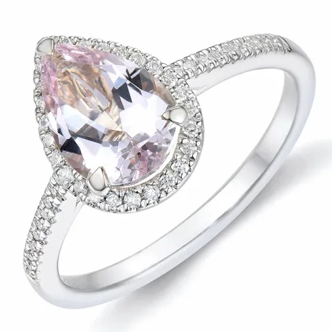 morganit Diamantring in 14 Karat Weißgold 1,80 ct 0,16 ct