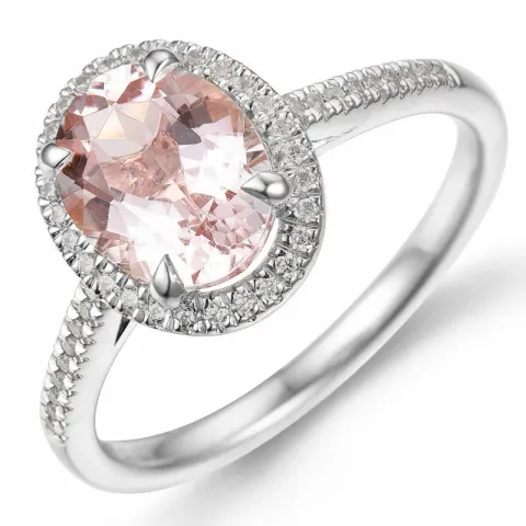 morganit Diamantring in 14 Karat Weißgold 1,82 ct 0,16 ct