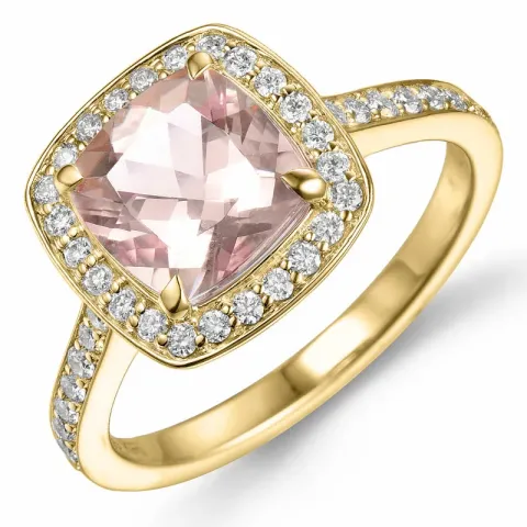 morganit Diamantring in 14 Karat Gold 2,2 ct 0,38 ct