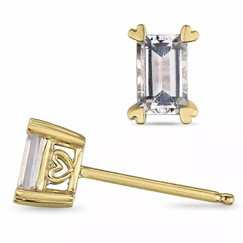 viereckigem morganit Ohrringe in 14 Karat Gold mit morganit 