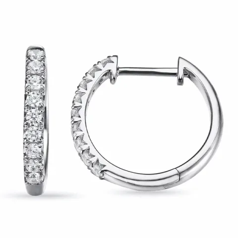 18 mm Kreole in 14 Karat Weißgold mit Diamant