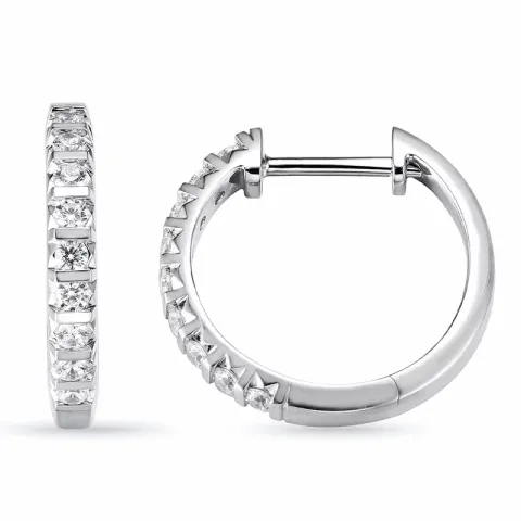 18 mm Kreole in 14 Karat Weißgold mit Diamant
