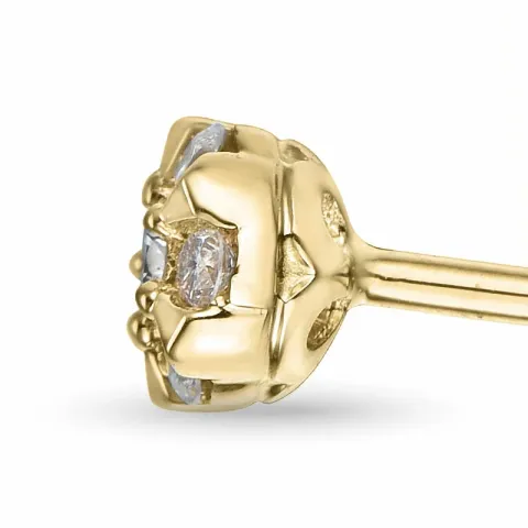 runden Diamant Ohrstecker in 14 Karat Gold mit Diamant und Diamant