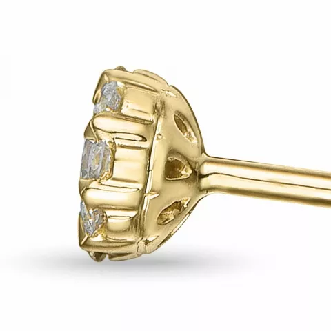 runden Diamant Ohrstecker in 14 Karat Gold mit Diamant und Diamant 