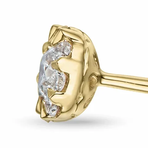 runden Diamant Ohrstecker in 14 Karat Gold mit Diamant und Diamant