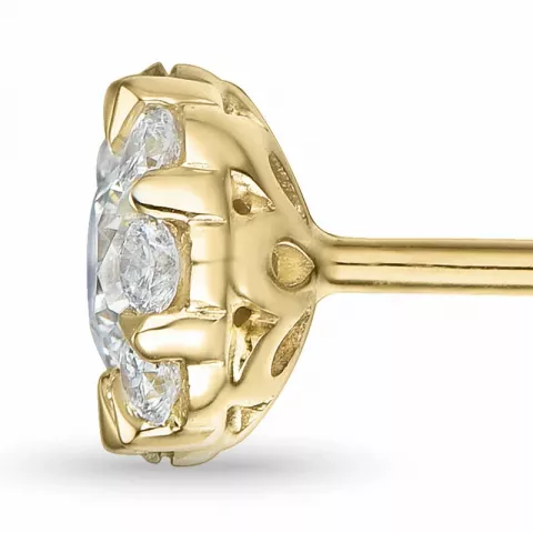 runden Diamant Ohrstecker in 14 Karat Gold mit Diamant und Diamant 