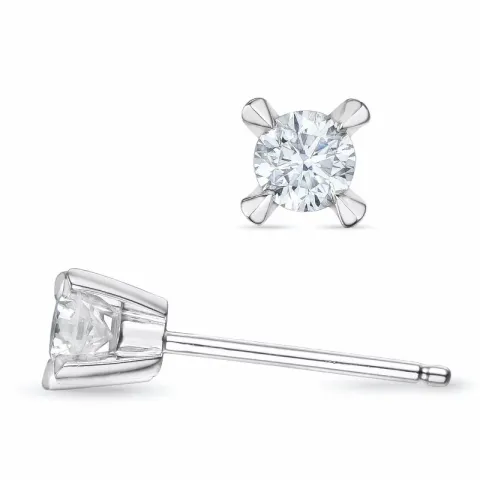 2 x 0,20 ct Solitärohrstecker in 14 Karat Weißgold mit Diamant