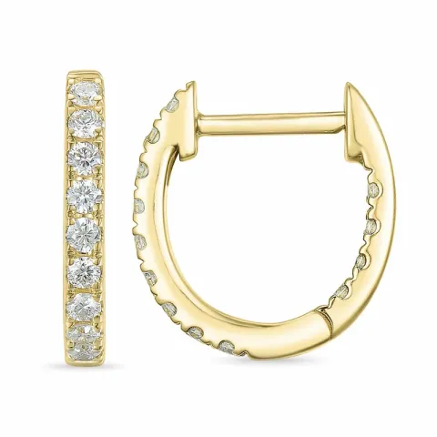 12 mm Diamant Kreole in 14 Karat Gold mit Diamant 