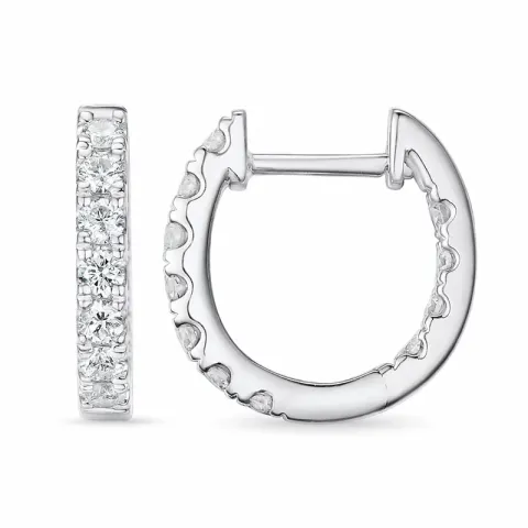 14 mm Diamant Kreole in 14 Karat Weißgold mit Diamant