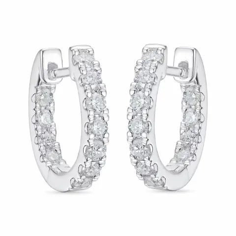 14 mm Diamant Kreole in 14 Karat Weißgold mit Diamant