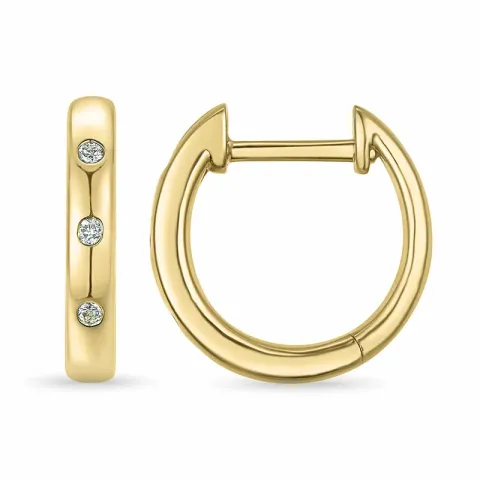 13 mm Diamant Kreole in 14 Karat Gold mit Diamant 