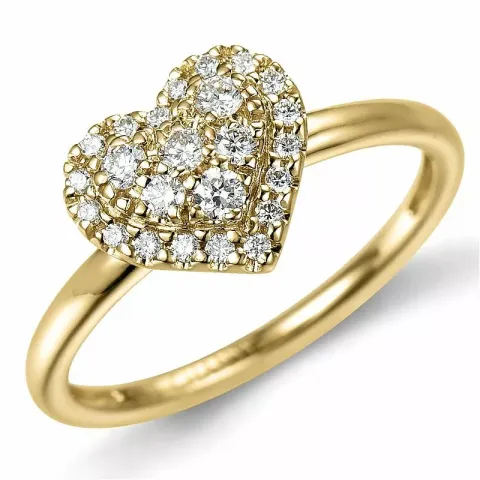 Herz diamantring in 14 karat gold 0,22 ct