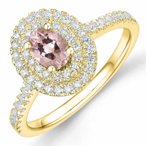 morganit Diamantring in 14 Karat Gold 0,42 ct 0,40 ct