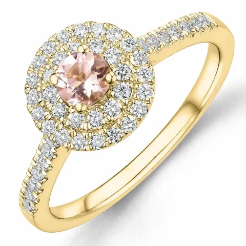 morganit Diamantring in 14 Karat Gold 0,22 ct 0,33 ct