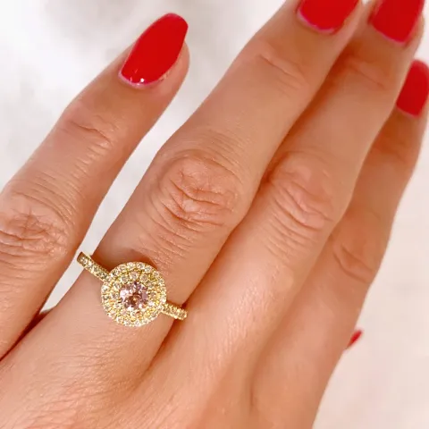 morganit Diamantring in 14 Karat Gold 0,22 ct 0,33 ct