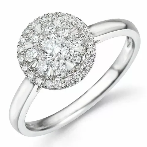 Elegant diamantring in 14 karat weißgold 0,20 ct 0,35 ct