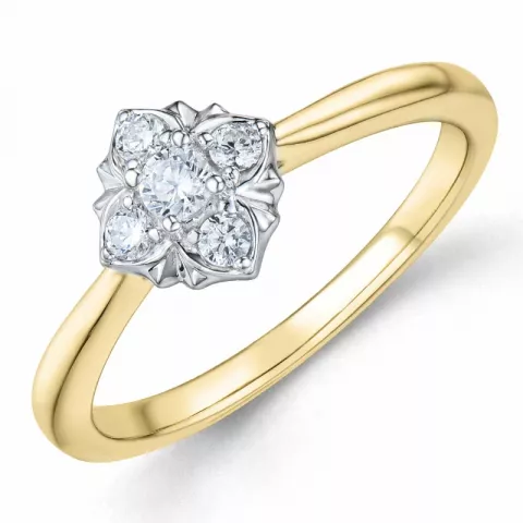Elegant Diamant Ring in 14 Karat Gold- und Weißgold 0,20 ct