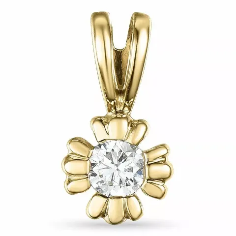 Blumen diamant anhänger in 14 karat gold 0,09 ct