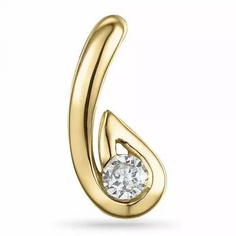 Tropfenförmigen diamant anhänger in 14 karat gold 0,11 ct