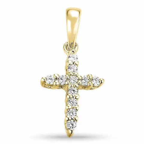Kreuz Diamant Anhänger in 14 karat Gold 0,09 ct