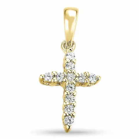 Kreuz Diamant Anhänger in 14 karat Gold 0,09 ct